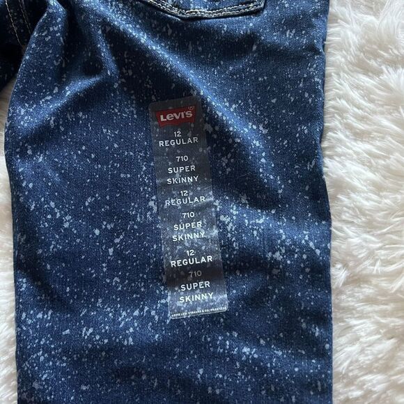 LEVI'S‎ 710 Girl Jeans Super Skinny  Size 12 REG Stretch Adjustable Waistband - Picture 14 of 16
